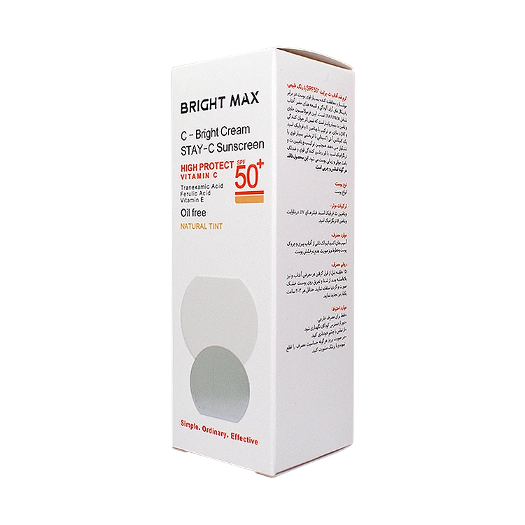 قیمت کرم ضد آفتاب ویتامین سی بژ طبیعی برایت مکس SPF50 حجم 50 میلی لیتر