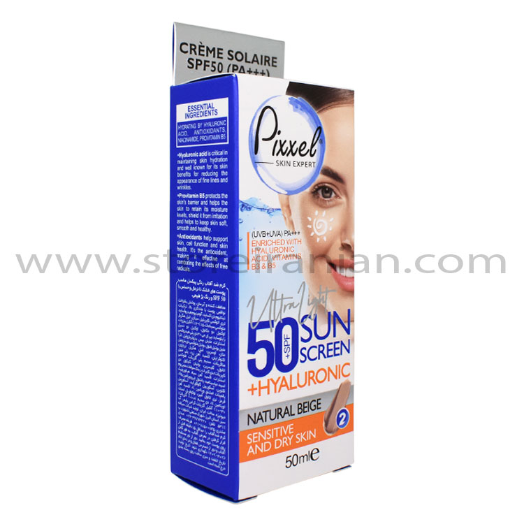کرم ضد آفتاب بژ طبیعی پوست خشک و حساس پیکسل SPF50